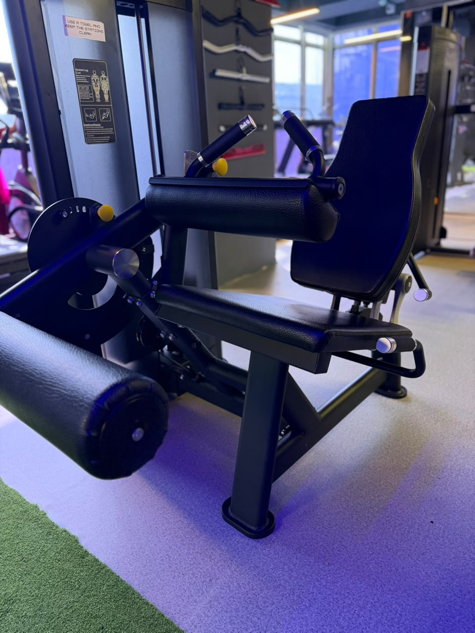 Olympic bench press with squat rack on the training floor