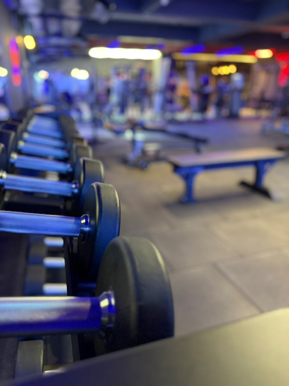 Training floor atmosphere with ambient lighting